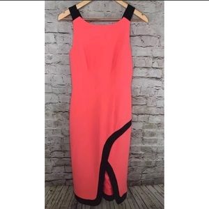 NWT Black Halo coral sheath dress